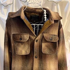 Jachs New York Premium Outdoor Purveyors Men's Brown Plaid Shirt Jacket